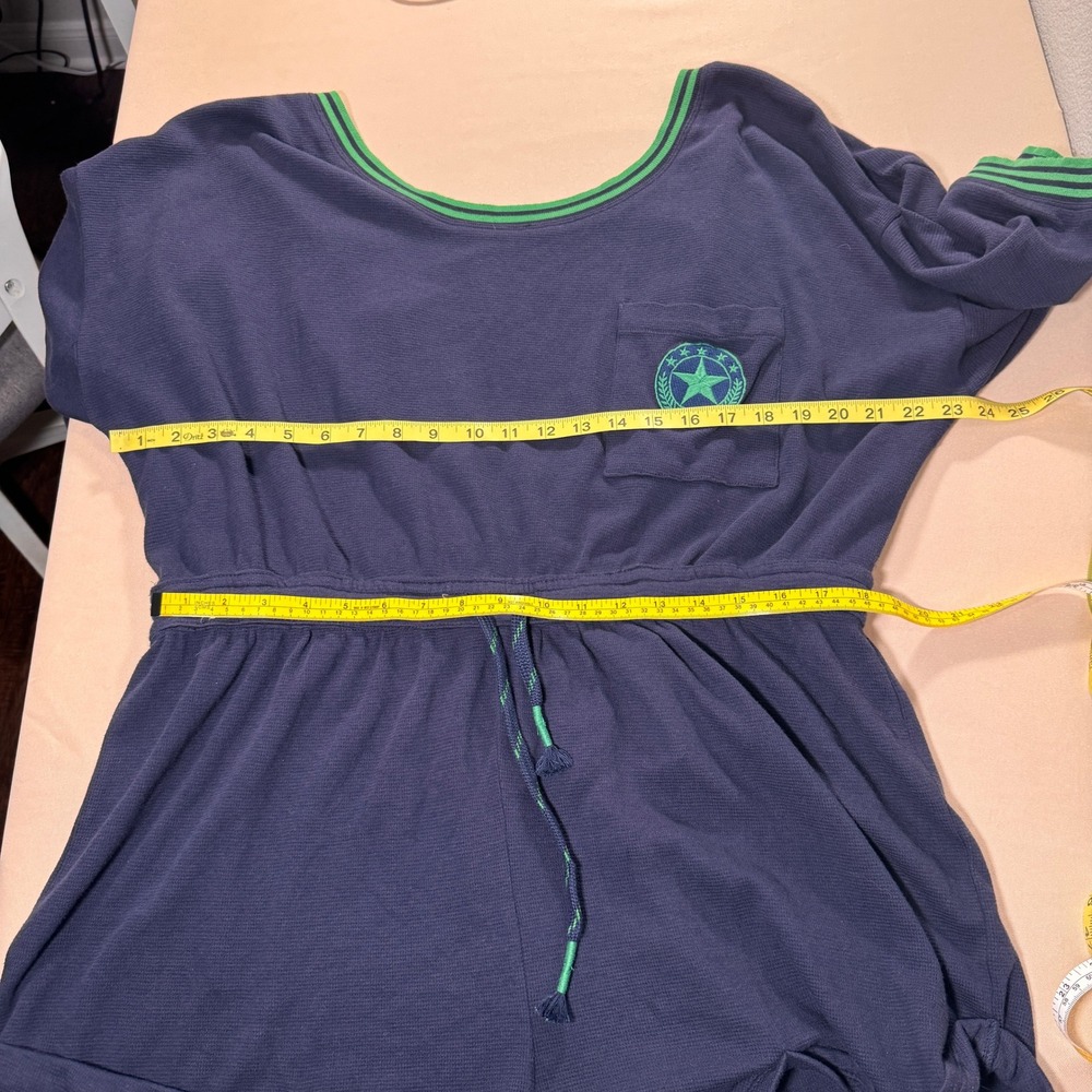 Anthropologie Navy Star Pocket Drawstring Waffle Knit Romper One Piece XL NWT - Picture 15 of 15
